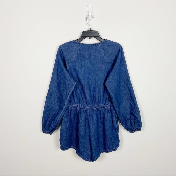 Lovers and Friends Junie Romper in Denim Blue - Picture 6 of 14